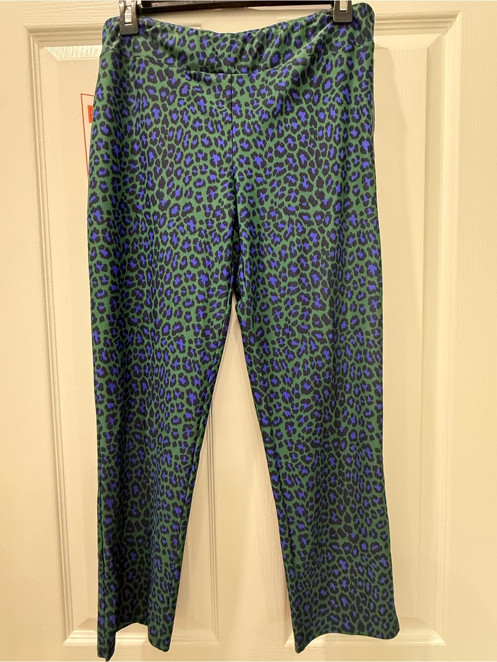 Jude Connally Green and Blue Leopard Cropped Lucia Pant
